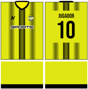 vector de camiseta deportiva color amarillo y negro