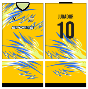 pattern vector de camiseta de futbol amarillo y azul