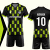 uniforme de futbol negro con verde fluosforescente