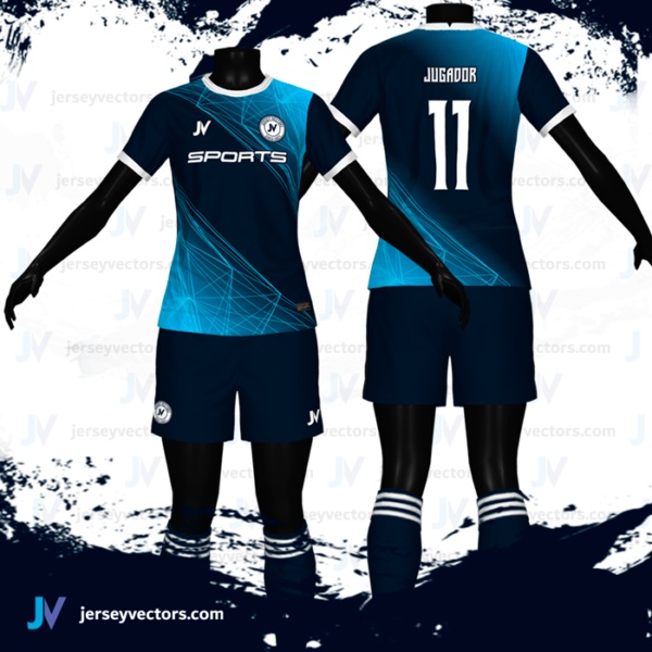 Jersey Vectors Degrade Blue Line - Image 2