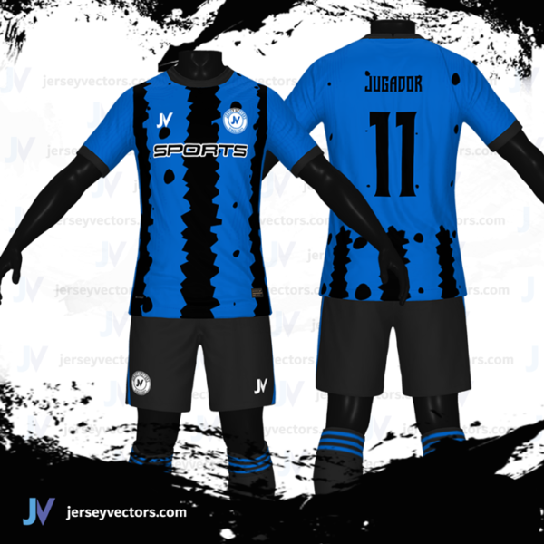 Jersey Vectors Blue Black - Image 2
