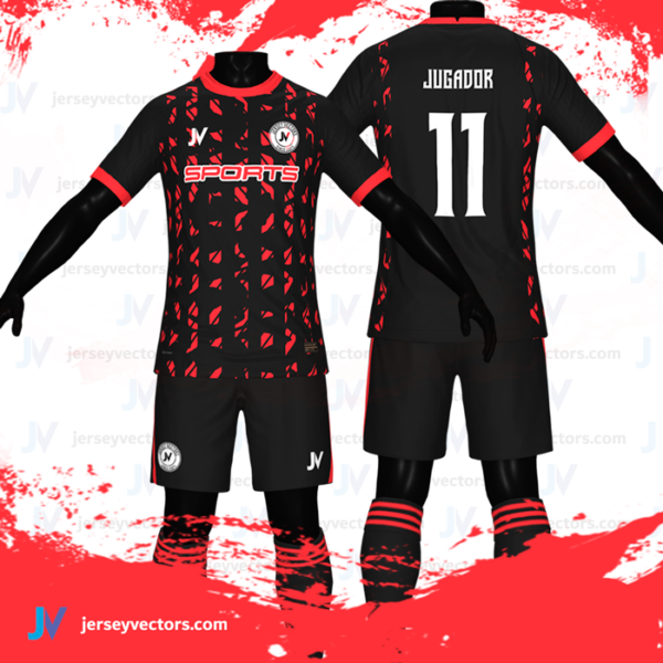 Jersey Vectors  Red Black - Image 3