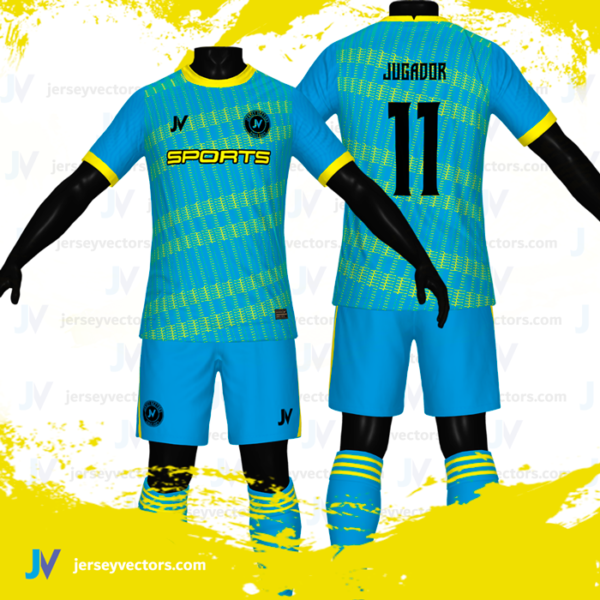 Jersey Vectors Blue Yellow - Image 3