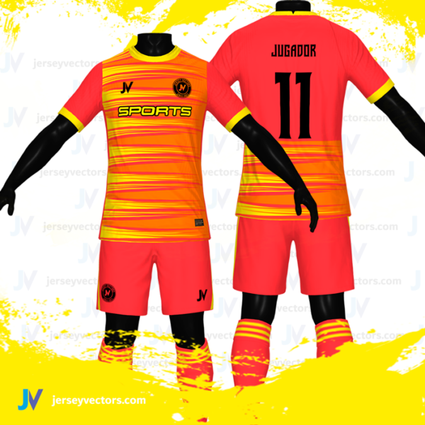 Jersey Vectors Orange Yellow - Image 3