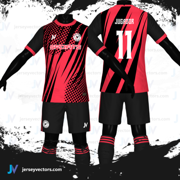 Jersey Vectors Red Black - Image 3