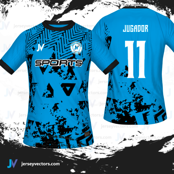 Jersey Vectors Sky Blue Black - Image 3