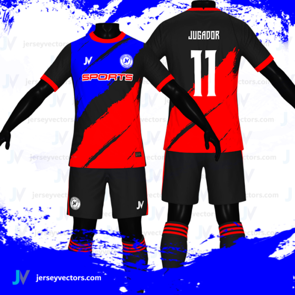 Jersey Vectors Blue  Red - Image 3