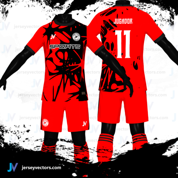 Jersey Vectors Red Black - Image 3