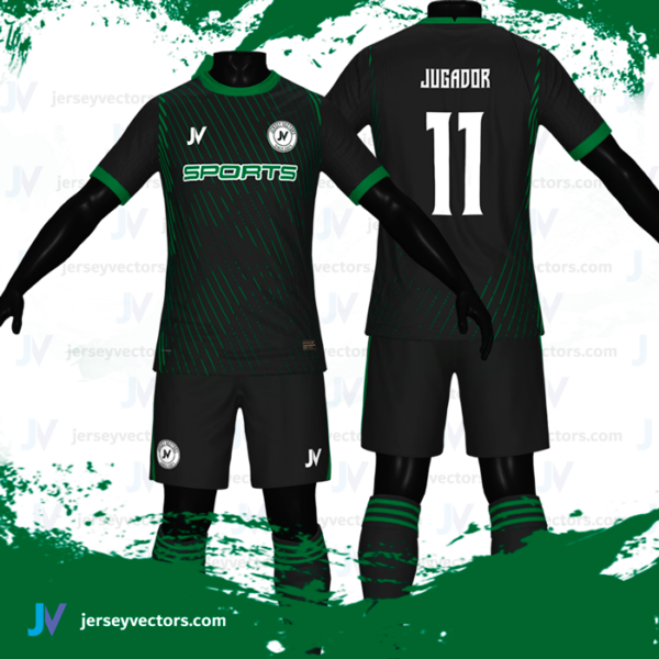 Jersey Vectors  Green Black - Image 2