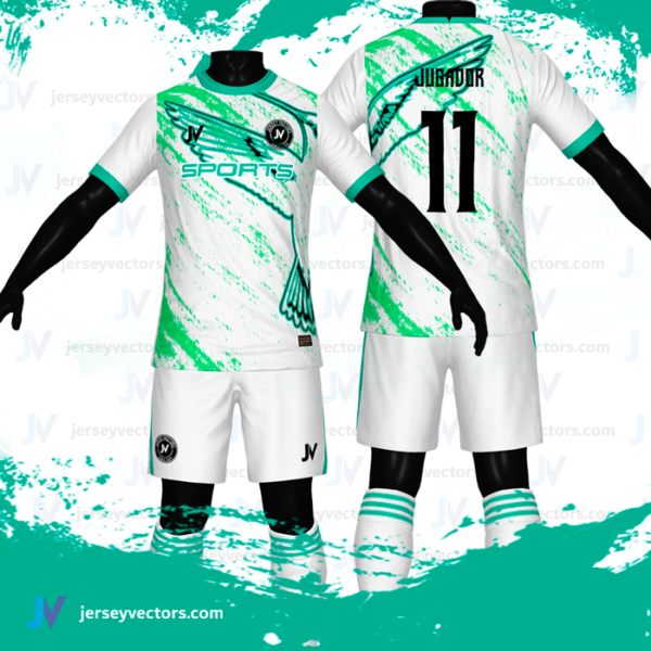 Jersey Vectors Green White - Image 2