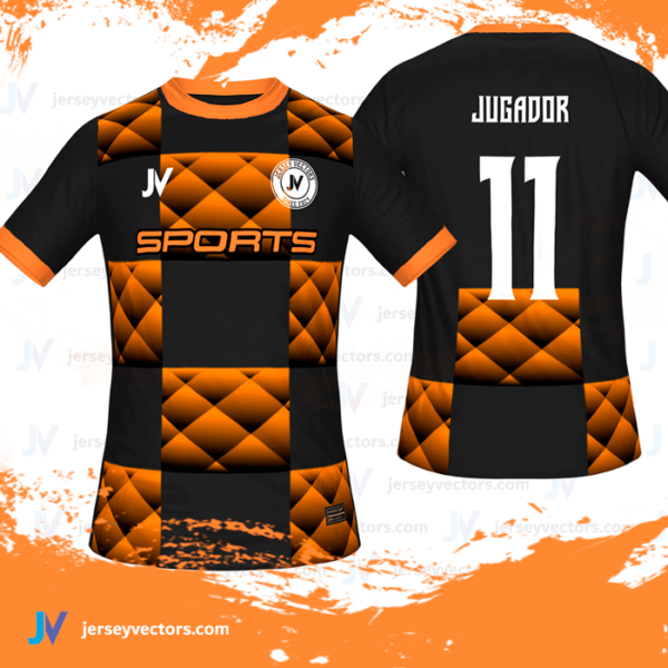 Jersey Vectors Black  Orange - Image 2