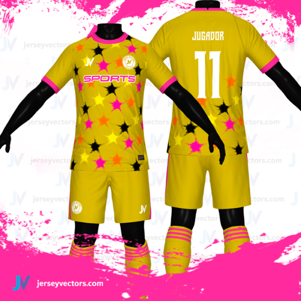 Jersey Vectors Muztard Pink - Image 2