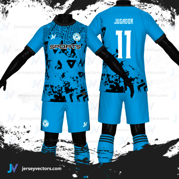 Jersey Vectors Sky Blue Black - Image 2