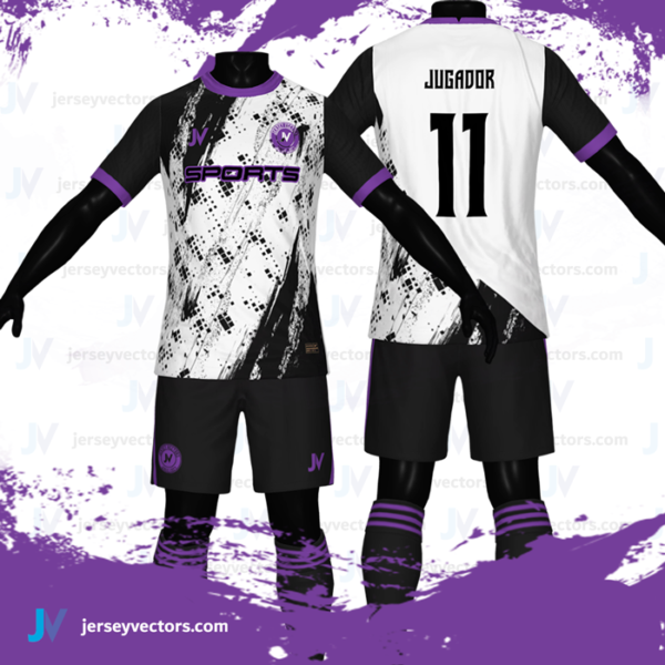 Jersey Vectors Purple Black - Image 2