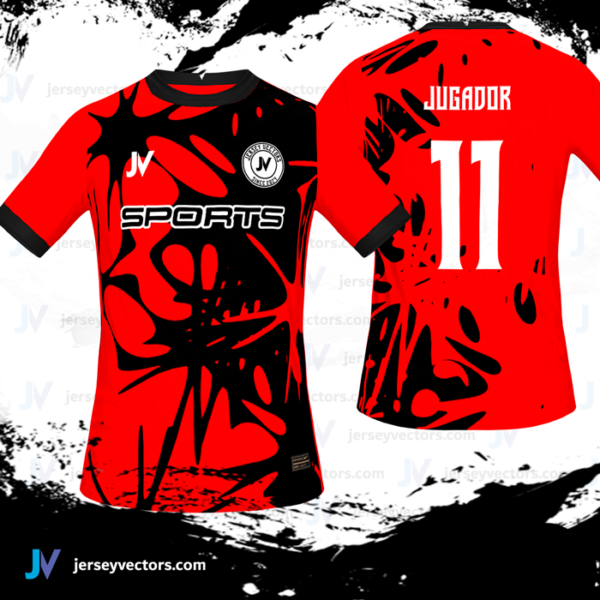 Jersey Vectors Red Black - Image 2