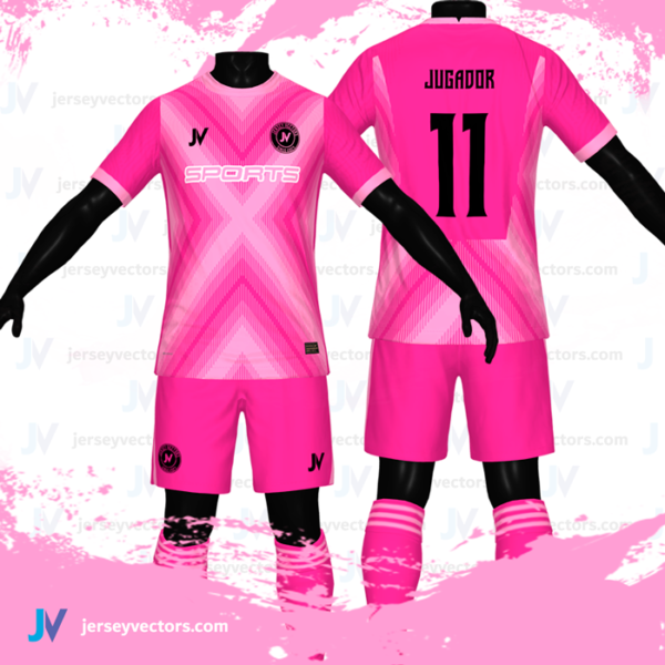 Jersey Vectors Lines Pink - Image 3