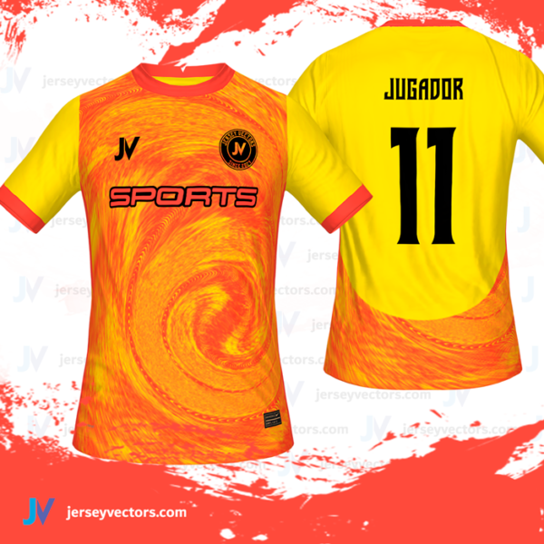 Jersey Vectors Orange Yellow - Image 3