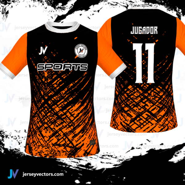 Jersey Vectors Orange Blak - Image 2