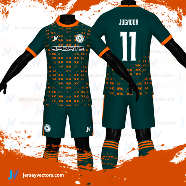 Jersey Vectors Orange Green - Image 2