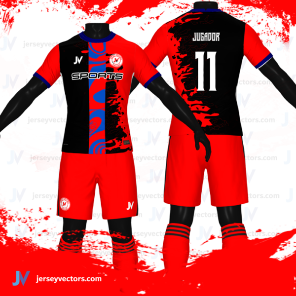 Jersey Vectors Red Black - Image 2