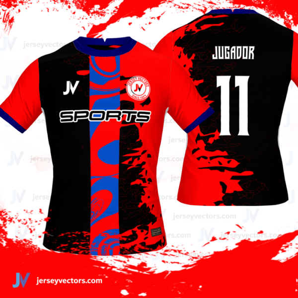 Jersey Vectors Red Black - Image 3