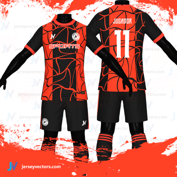 Jersey Vectors Orange Black - Image 3