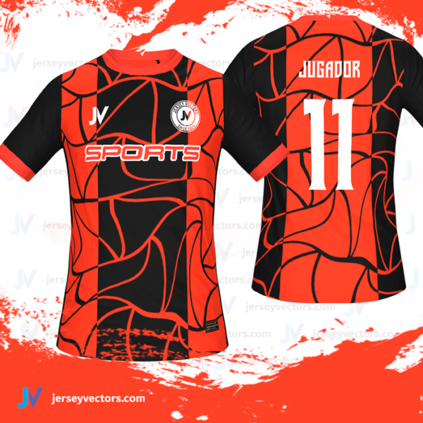 Jersey Vectors Orange Black - Image 2