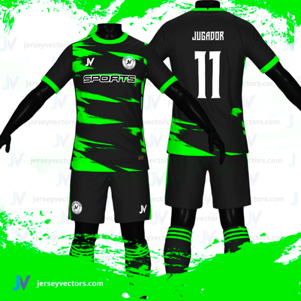 Jersey Vectors Black Green - Image 2