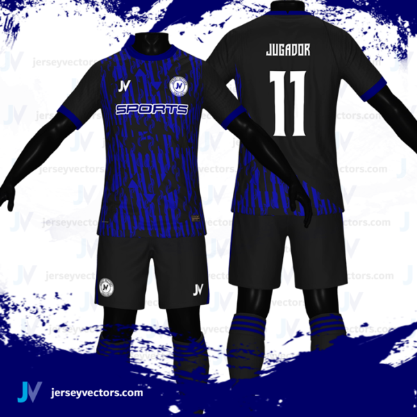 Jersey Vectors  Blue Black - Image 3