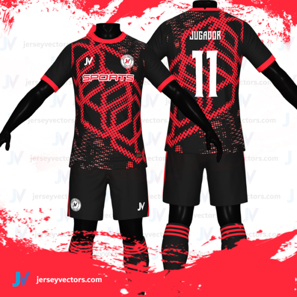 Jersey Vectors  Red Black - Image 3