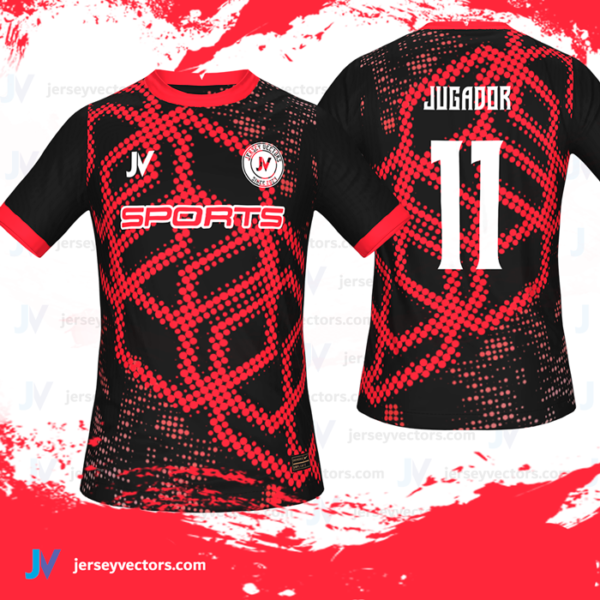 Jersey Vectors  Red Black - Image 2